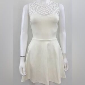White skater lace dress